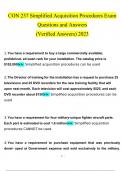 CON 237 Simplified Acquisition Procedures Exam Questions and Answers Latest 2023 - 2024 &lbrack;100&percnt; correct answers&rsqb;