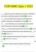 COP1000C Quiz 1 Questions and Answers Latest 2023 - 2024 &lbrack;100&percnt; correct answers&rsqb;
