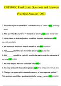 COP1000C Final Exam Questions and Answers Latest 2023 - 2024 [100% correct answers]