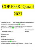 COP1000C Quiz 3 Questions and Answers Latest 2023 - 2024 &lbrack;100&percnt; correct answers&rsqb;