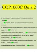 COP1000C Quiz 2 Questions and Answers Latest 2023 - 2024 &lbrack;100&percnt; correct answers&rsqb;