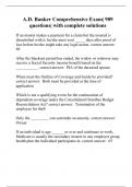 A&period;D&period; Banker Comprehensive Exam&vert; 909 questions&vert; with complete solutions