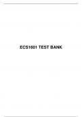 ECS 1601 TEST BANK, University of South Africa, UNISA