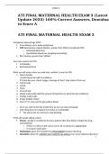 ATI FINAL MATERNAL HEALTH EXAM 3 (Latest Update 2023) 100% Correct Answers, Download to Score A