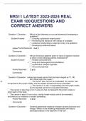 NR511 LATEST 2023-2024 REAL EXAM 100 QUESTIONS AND CORRECT ANSWERS