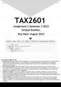 TAX2601 Assignment 2 (ANSWERS) Semester 2 2023 - DISTINCTION GUARANTEED