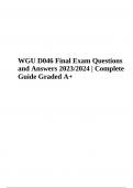 WGU D046 Final Exam Questions With Correct Answers 2023/2024 | Latest Graded A+ (VERIFIED)