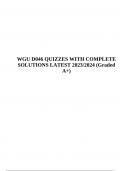 WGU D046 EXAM WITH COMPLETE SOLUTIONS LATEST 2023/2024 | Verified