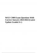 WGU C909 Final Exam Questions With 100% Correct Answers 2023/2024 | Latest Graded A+ (VERIFIED)
