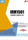 IRM1501 Assignment 2 &lpar;COMPLETE ANSWERS&rpar; Semester 2 2023 - DUE September 2023