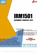 IRM1501 Assignment 1 &lpar;DETAILED ANSWERS&rpar; Semester 2 2023 &lpar;899920&rpar; - DUE 18 August 2023