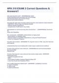 HPA 310 EXAM 2 Correct Questions & Answers&excl;&excl;