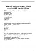 Endocrine Physiology Lecturio Pre med Questions With Complete Solutions.