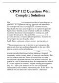 CPNP 112 Questions With Complete Solutions.