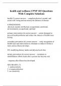 health and wellness CPNP 103 Questions With Complete Solutions&period;
