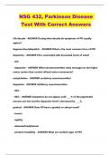 NSG 432, Parkinson Disease Test With Correct Answers
