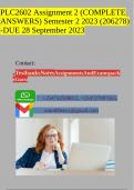 PLC2602 Assignment 2 &lpar;COMPLETE ANSWERS&rpar; Semester 2 2023 &lpar;206278&rpar; -DUE 28 September 2023