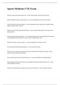 Sports Medicine CTE Exam 2023 with 100&percnt; correct answers