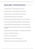 Sports Medicine CTE Exam 2023 with 100&percnt; correct answers