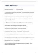 Sports Medicine CTE Exam 2023 with 100&percnt; correct answers