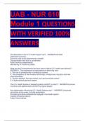  NUR 610 Module 1 QUESTIONS  WITH VERIFIED 100&percnt;  ANSWERS