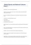Global Sports and National Cultures Exam  2023  with 100&percnt; correct answers