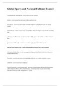 Global Sports and National Cultures Exam  2023  with 100&percnt; correct answers