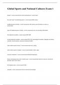 Global Sports and National Cultures Exam  2023  with 100&percnt; correct answers