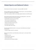 Global Sports and National Cultures Exam  2023  with 100&percnt; correct answers