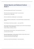 Global Sports and National Cultures Exam  2023  with 100&percnt; correct answers