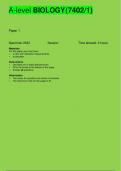 A-level BIOLOGY &lpar;7402&sol;1&rpar;