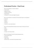 Professional practice Exam  2023 with 100&percnt; correct answers