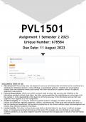 PVL1501 Assignment 1 (ANSWERS) Semester 2 2023 - DISTINCTION GUARANTEED