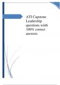 ATI Capstone Leadership questions wiith 100% correct answers download for an A+