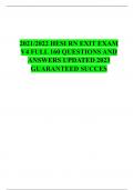 HESI RN EXIT EXAM V4 FULL 160 QUESTIONS AND ANSWERS UPDATED 2023 GUARANTEED SUCCES