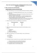 PRACTICE QUESTIONS FOR COMPREHENSIVE FINAL EXAM--THE FULL JOURNEY GRADED A &plus;