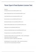 Texas Type A Fixed System License Test exam 2023 with 100&percnt; correct answers