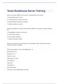 Texas Roadhouse exam 2023 with 100&percnt; correct answers