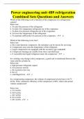 Power engineering unit 4B9 refrigeration Combined Sets Questions and Answers