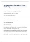 WA State Real Estate Brokers License Vocabulary exam questions and verified correct answers