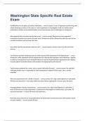 Washington State Specific Real Estate Exam 2023 questions and verified correct answers