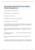 Washington State Broker Exam &lpar;State Portion&rpar; questions and verified correct  answers