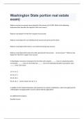 Washington State portion real estate exam&rpar; questions and 100&percnt; correct answers