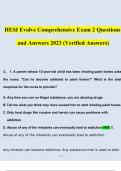 HESI Evolve Comprehensive Exam 2 Questions and Answers 2023 (Verified Answers)