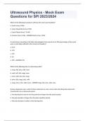 Ultrasound Physics - Mock Exam Questions for SPI 2023&sol;2024