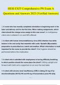 HESI EXIT Comprehensive PN Exam A Questions and Answers 2023 (Verified Answers)