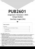  PUB2601 Assignment 2 (ANSWERS) Semester 2 2023 - DISTINCTION GUARANTEED