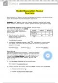 Student Exploration Nuclear Reactions Questions and Answers Latest 2023 - 2024 [100% correct answers]