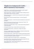 TExES Core Subjects EC-6 (291) – MATH Questions And Answers.