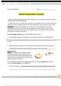 Student Exploration Senses Questions and Answers Latest 2023 - 2024 [100% correct answers]